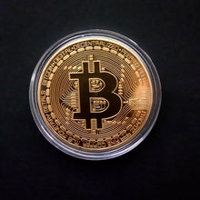Load image into Gallery viewer, Gold Plated Physical Bitcoins Bit Coin BTC With Case Gift Physical Metal Antique Imitation BTC Coin Art Collection
