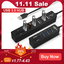 Load image into Gallery viewer, USB Hub 3.0 Multi USB 3.0 Hub USB Splitter High Speed 3 / 6 Ports Hab TF SD Card Reader All In One For PC Computer Accessories