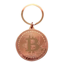 Load image into Gallery viewer, Alloy Bitcoin Coin Collectible Gift Key Silver, Golden, Rose golden Chain Key Ring 4cm/1.6inch for Women Men