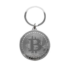 Load image into Gallery viewer, Alloy Bitcoin Coin Collectible Gift Key Silver, Golden, Rose golden Chain Key Ring 4cm/1.6inch for Women Men