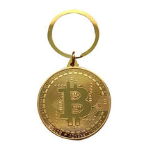 Load image into Gallery viewer, Alloy Bitcoin Coin Collectible Gift Key Silver, Golden, Rose golden Chain Key Ring 4cm/1.6inch for Women Men